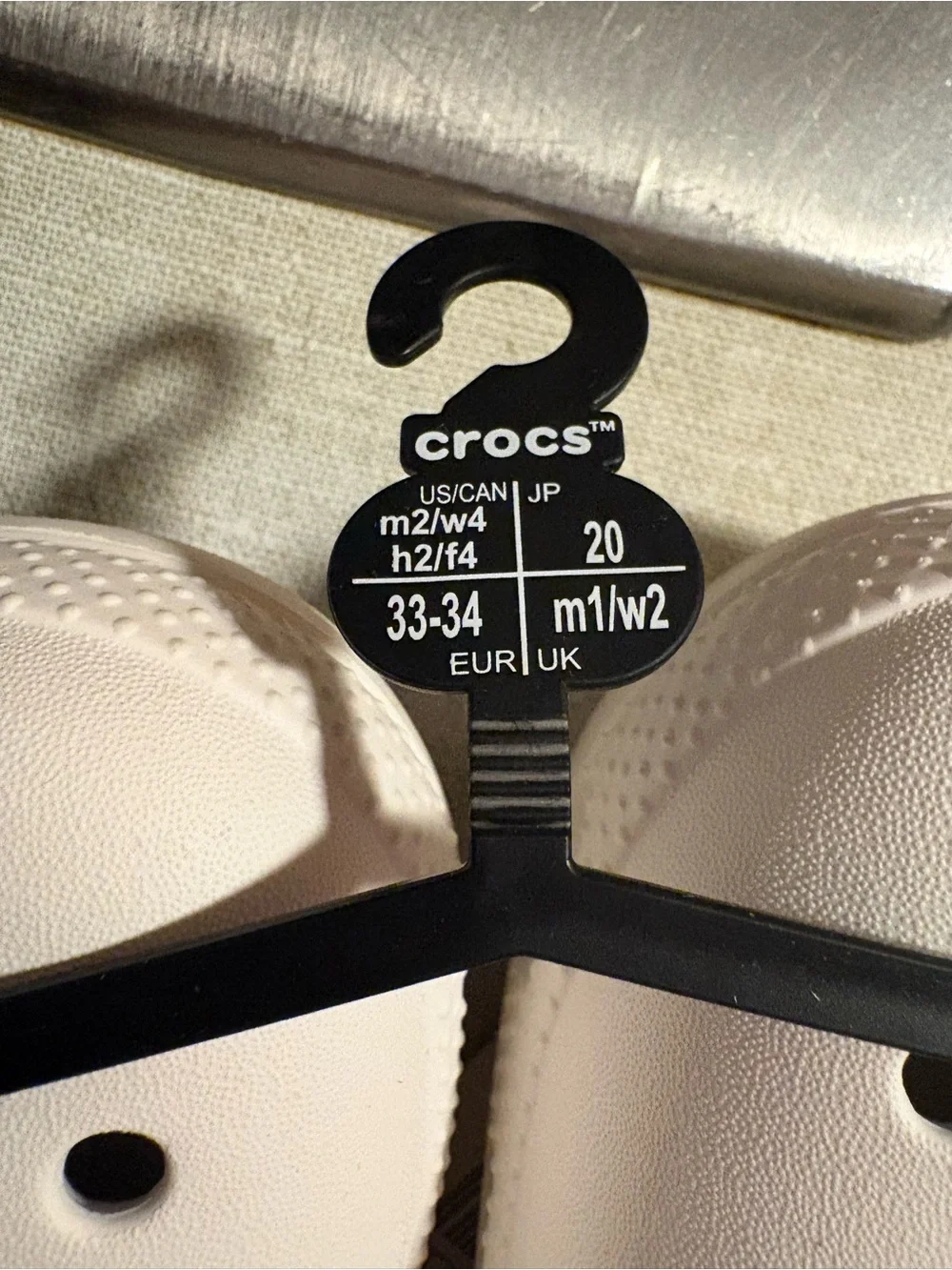 NWT: CROCS White Fuzzy-Lined Slip-On Clogs M2 W4